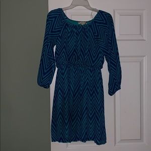 Girls blue and green chevron dress!